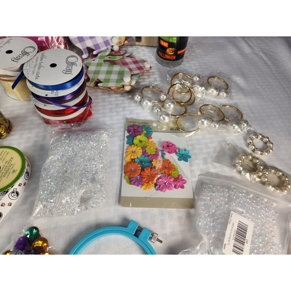 Lot of Mixed Craft Supplies New & Used Assorted Paint, Scrapbooking, Sewing Etc